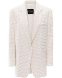 ANDAMANE - Guia Crystal Oversized Single-Breasted Jacket With All-Over Rhinestone Embellishment - Lyst