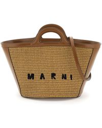 Marni - Raffia And Leather Small Tropicalia Bucket Bag - Lyst