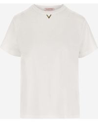 Valentino - Cotton T-Shirt With Logo - Lyst