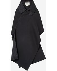 Fendi - Wool And Silk Cape With Mother-Of-Pearl Buttons Virgin Capes - Lyst