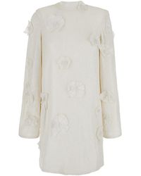 ROTATE BIRGER CHRISTENSEN - Mini Dress With Sequins And Flowers - Lyst