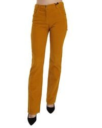 CoSTUME NATIONAL - High Waist Straight Trouser Pants Cotton Elastane - Lyst