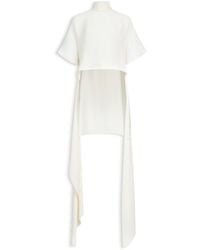 Maison AlaïA - Top Asymétrique En Viscose Satin Crème - Lyst