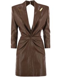 Elisabetta Franchi - Craquelé Dress With Lapels - Lyst