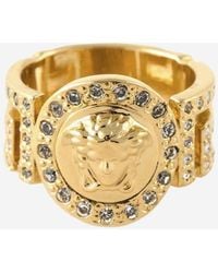 Versace - La Medusa Ring With Crystals - Lyst