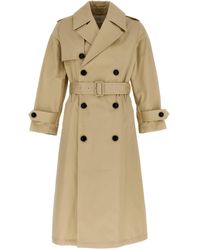 Ami Paris - Long Satin Cotton Trench Coat Coats, Trench Coats - Lyst