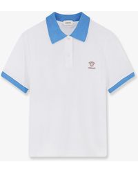 Versace - Cotton Polo Shirt With Medusa Embroidery - Lyst
