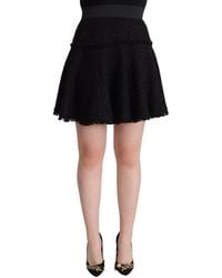 Dolce & Gabbana - Dolce Gabbana Knitted Nylon High Waist Mini A-line Skirt - Lyst