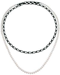 Eera - Reine Double Necklace With Pearls - Lyst