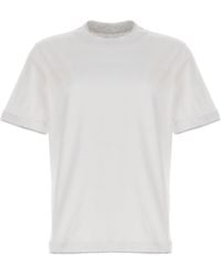 Brunello Cucinelli - Double Layer Cotton T-Shirt - Lyst