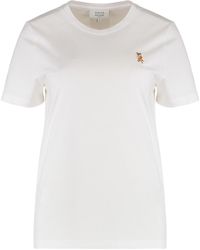 Maison Kitsuné - Cotton Crew-Neck T-Shirt - Lyst