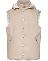 Brunello Cucinelli - Wool Padded Hooded Vest - Lyst