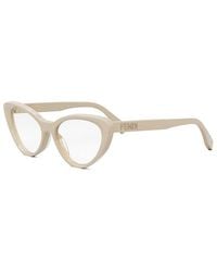 Fendi - Eyeglasses Cat Eye Full Rim, Shiny Frame And Clear Demo Lens Fe50075I057 Sunglasses - Lyst