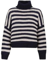 Brunello Cucinelli - Blue Wool Sweatshirt - Lyst