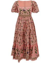 Agua Bendita - Long Alga Pacifico Dress With Floral Print All-Over - Lyst