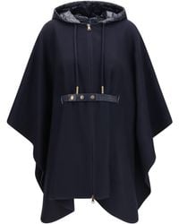 Moncler - Padded Wool Blend Cape - Lyst