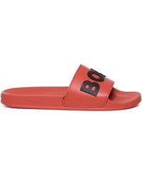 BOSS - Sandals Slides With Logo Application - Lyst