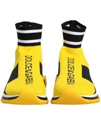 Dolce & Gabbana - Yellow Black Sorrento Socks Sneakers Shoes - Lyst