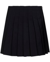 MM6 by Maison Margiela - Wool Blend Pleated Mini Skirt - Lyst