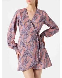 Mc2 Saint Barth - Cotton Short Dress Brilly With Liberty Print Made With Liberty Fabric - Lyst