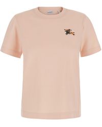 Burberry - T-Shirt Embroidered Ekd Logo Cotton T-Shirts & Jerseys - Lyst