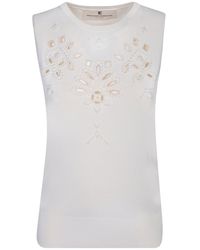 Ermanno Scervino - Sleeveless Broderie Anglaise Tank Top - Lyst