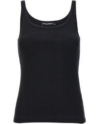 Dolce & Gabbana - Dolce & Gabbana Ribbed Cotton Tank Top - Lyst
