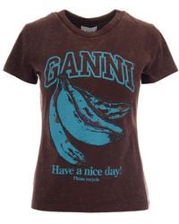 Ganni - T-Shirt Baby Fit Banana - Lyst