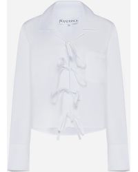 JW Anderson - Bow-Tie Cotton Cropped Shirt - Lyst