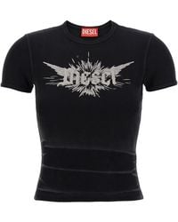 DIESEL 'T-Ele-Long' Patterned Top, ' in Black | Lyst