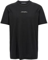 Dolce & Gabbana - Cotton T-Shirt With Embroidered Patch - Lyst