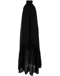 Semicouture - Maxi Dress With Stand Up Collar - Lyst