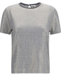 Brunello Cucinelli - Striped Short-Sleeve Crewneck T-Shirt Linen; Elastane T-Shirts - Lyst