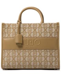 Liu Jo - Zip Fastened Logo Jacquard Tote Bag - Lyst