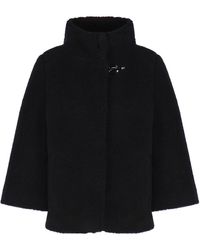 Fay - Cape With Wide High Neck And Hook - Lyst