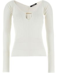 Jacquemus - Matte Ribbed Viscose T-Shirt - Lyst