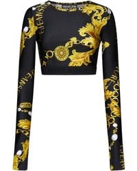 Versace - Logo Couture-Print Crop Top - Lyst