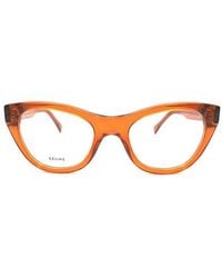 Celine - Eyeglasses Cat Eye Full Rim, Transparent Frame And Clear Demo Lenses Lens Cl50005I042 - Lyst