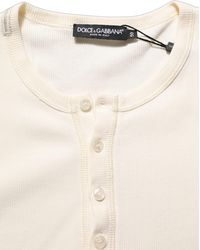 Dolce & Gabbana - Cotton Henley Long Sleeves T-Shirt - Lyst