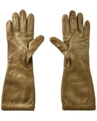 Bottega Veneta - Embossed Logo Leather Gloves Accessories - Lyst
