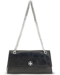 Tory Burch - Kira Suede Shoulder Bag With Turn-Lock Detail - Lyst