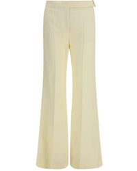 Max Mara - Beige Viscose Flared Pants - Lyst