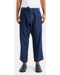 Casey Casey - Tie Me Up Raw Denim Trousers - Lyst