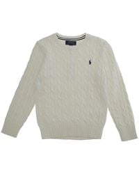 Polo Ralph Lauren - Crewneck Sweater With Pony Embroidery, Cotton Tops - Lyst