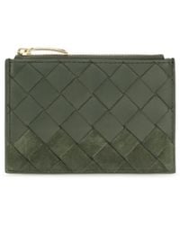 Bottega Veneta - Cardholder Intrecciato Tweed- Tweed/ Lambskin Wallets & Purses - Lyst