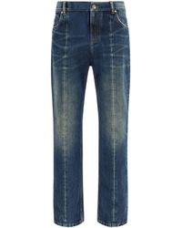 Versace - Distressed Straight-Leg Jeans Cotton - Lyst