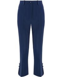 Elisabetta Franchi - Cropped Flared Trousers - Lyst