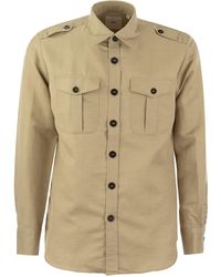 PT01 - Linen And Cotton Safari Shirt - Lyst