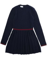 Gucci - Dress With Round Neck And Web Detail Wool - Lyst