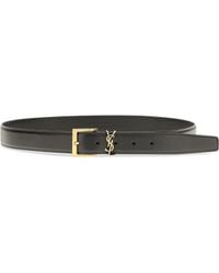 Saint Laurent - Leather Belt Box Laque Calfskin Calf - Lyst
